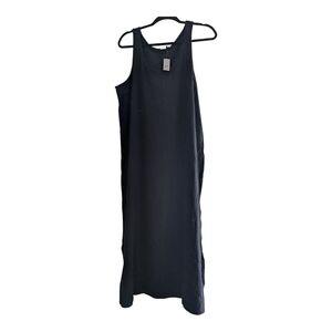 GAP Womens Black Maxi Cotton Sleeveless Long Stretch Dress T-Shirt Dress